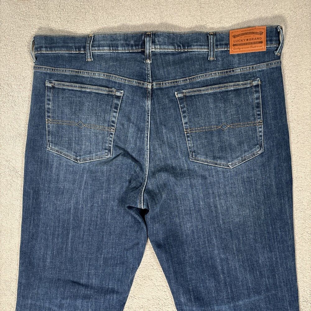 Lucky Brand Jeans Men’s Size 44x31 Athletic Fit Whiskers Grunge Skate Blue Denim - Picture 14 of 16